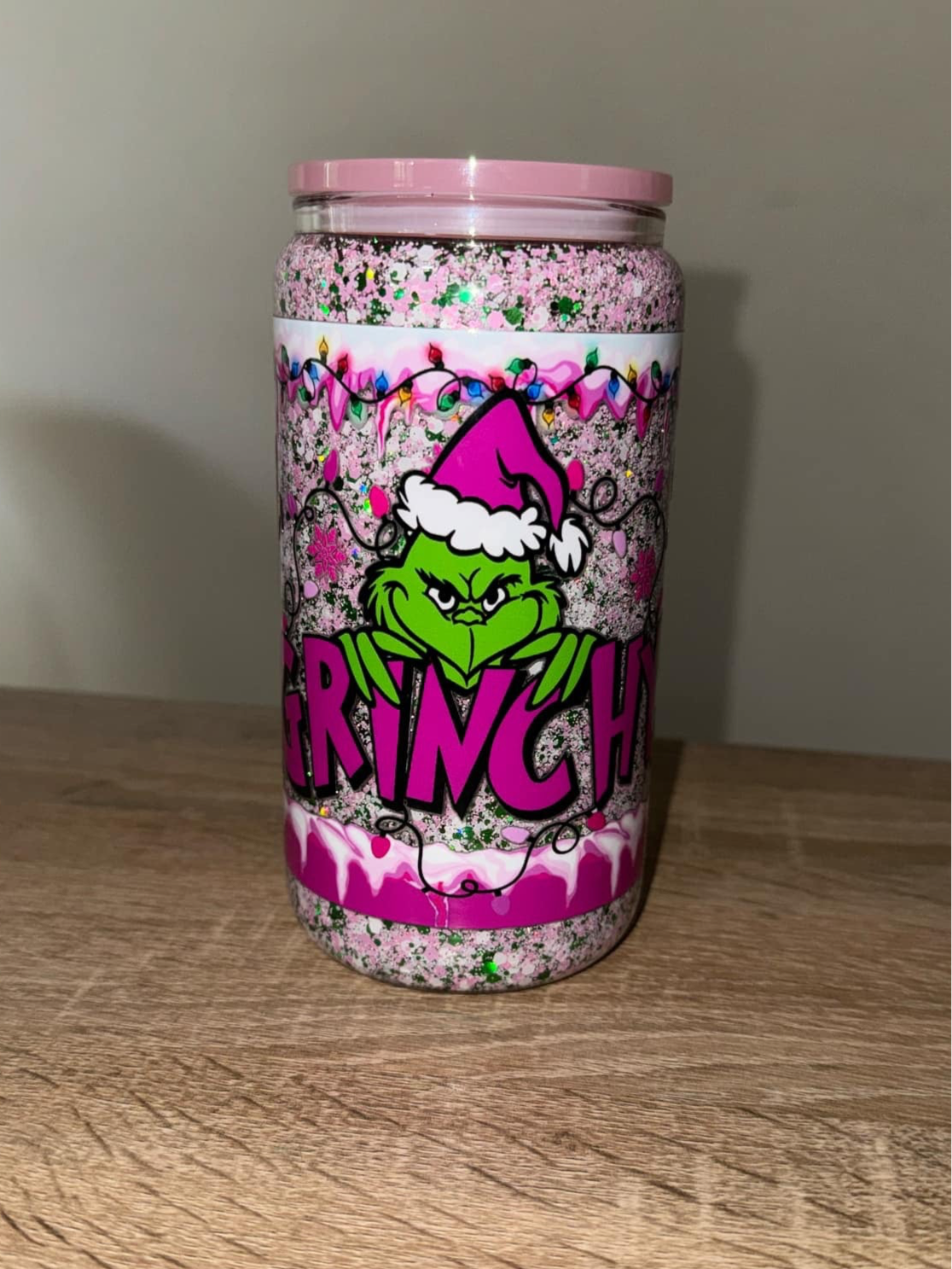 *Custom* 16oz Glass Snow Globe Tumbler